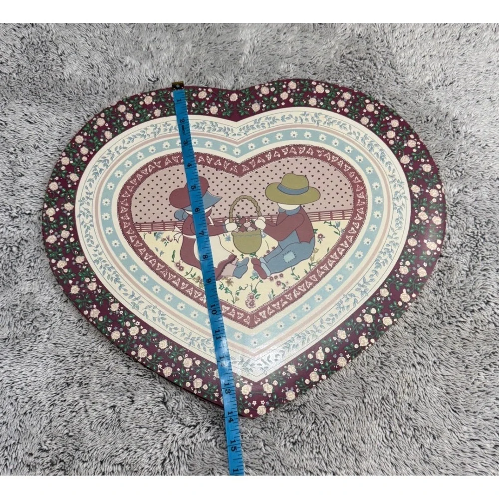 Vintage Town & Country Heart Placemats Set 4 Vinyl Cottagecore Grannycore